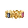 Anello a cerniera multicolor, realizzato a mano in Italia dall'Atelier Percossi Papi, con pietre naturali