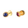 RUBY AND LAPIS LAZZULI CUFFLINKS