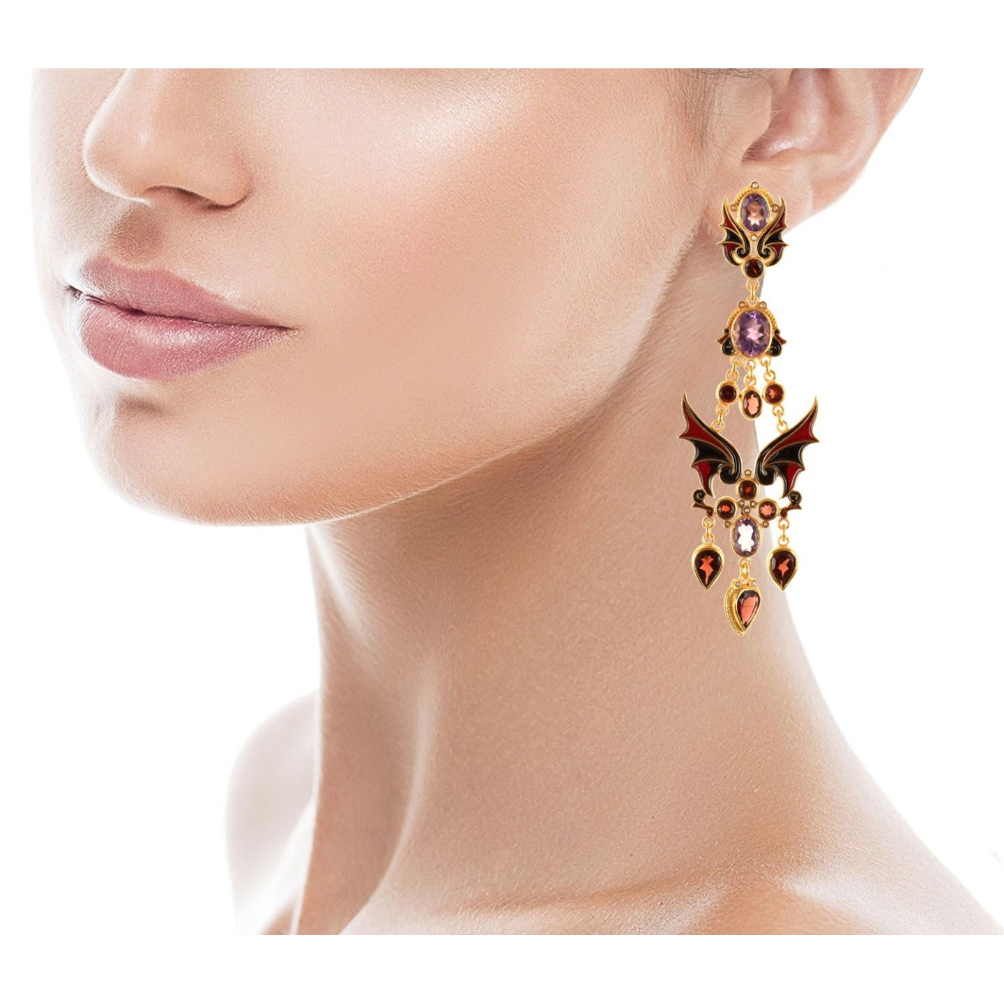 Angels and Demons earrings, inspired by the Divine Comedy of Dante Alighieri, handmade in Italy by Percossi Papi