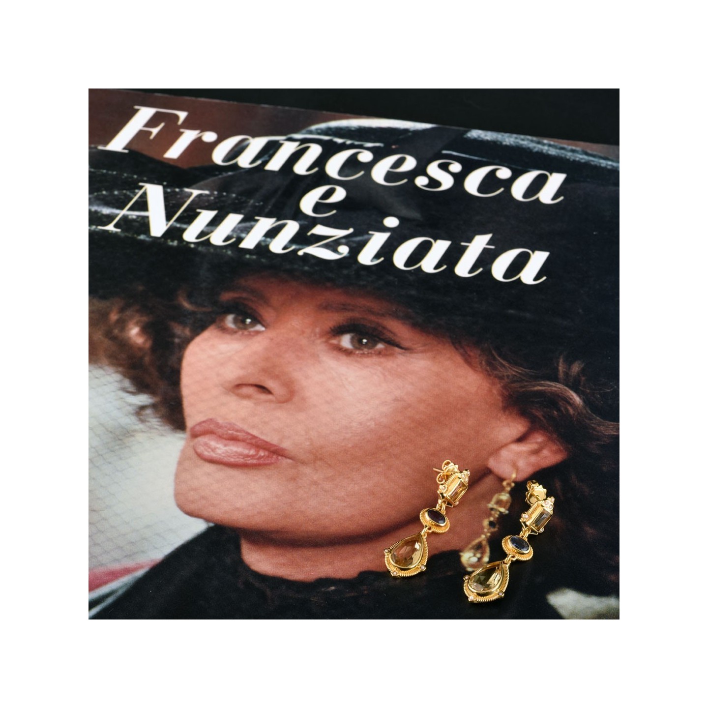 "Francesca e Nunziata", Sofia Loren. Orecchini realizzati a mano in Italia da Percossi Papi