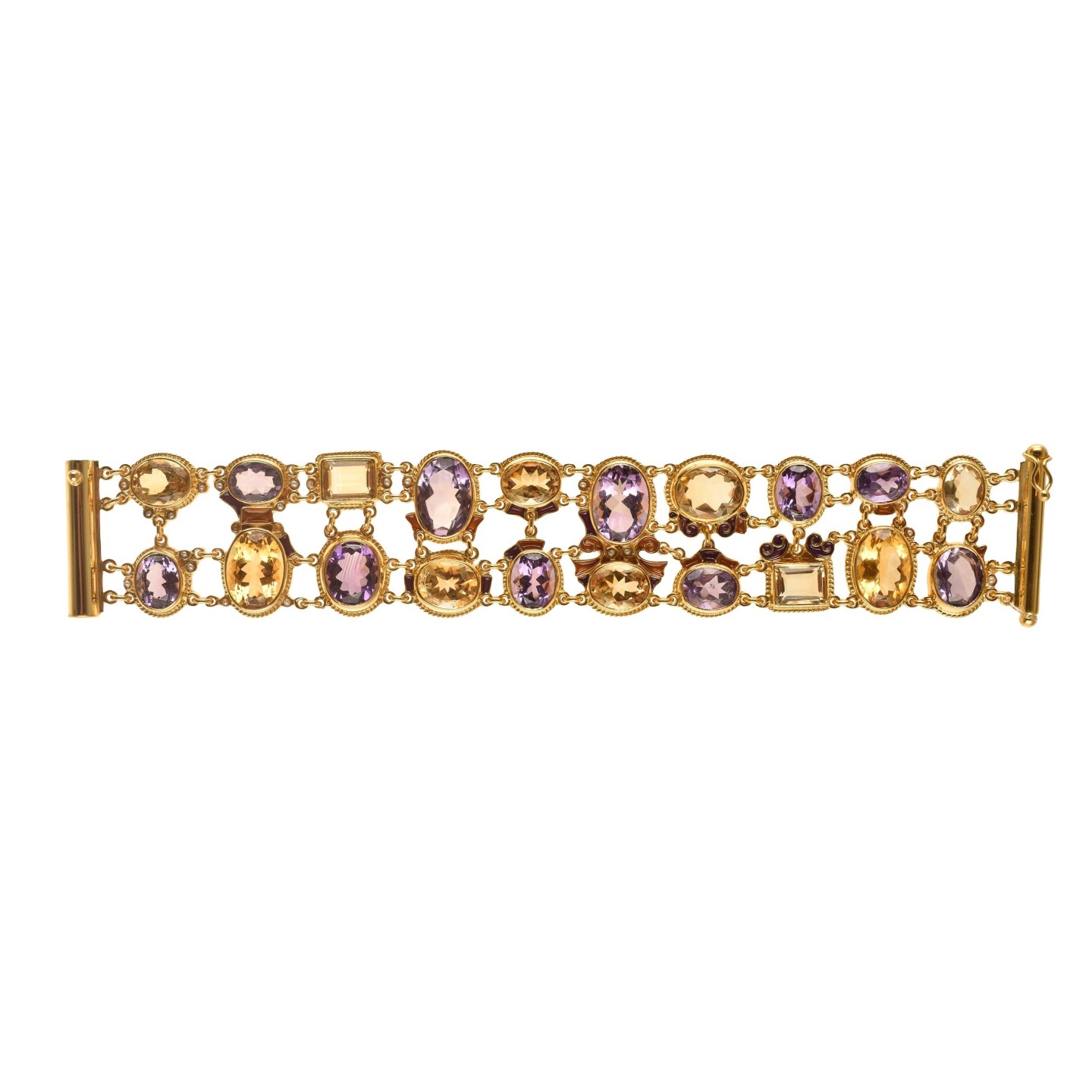 Bracciale bizantino realizzato a mano in Italia nell'atelier Percossi Papi con pietre naturali