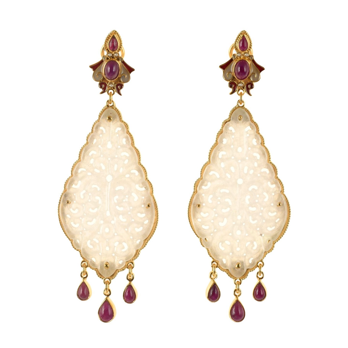 Jade earrings, handmade in Italy by Percossi Papi with natural stones