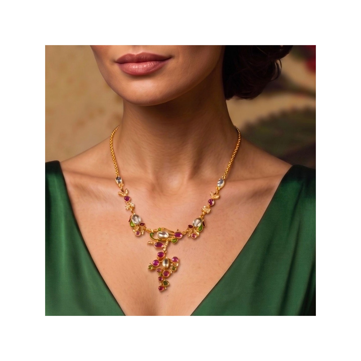 Collier uva,  realizzato a mano in Italia da Percossi Papi con pietre naturali