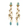 Turquoise floral earrings, handmade in Italy by Percossi Papi with natural stones