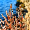 Orecchini con corni di corallo, realizzati a mano in Italia  da Percossi Papi con pietre naturali