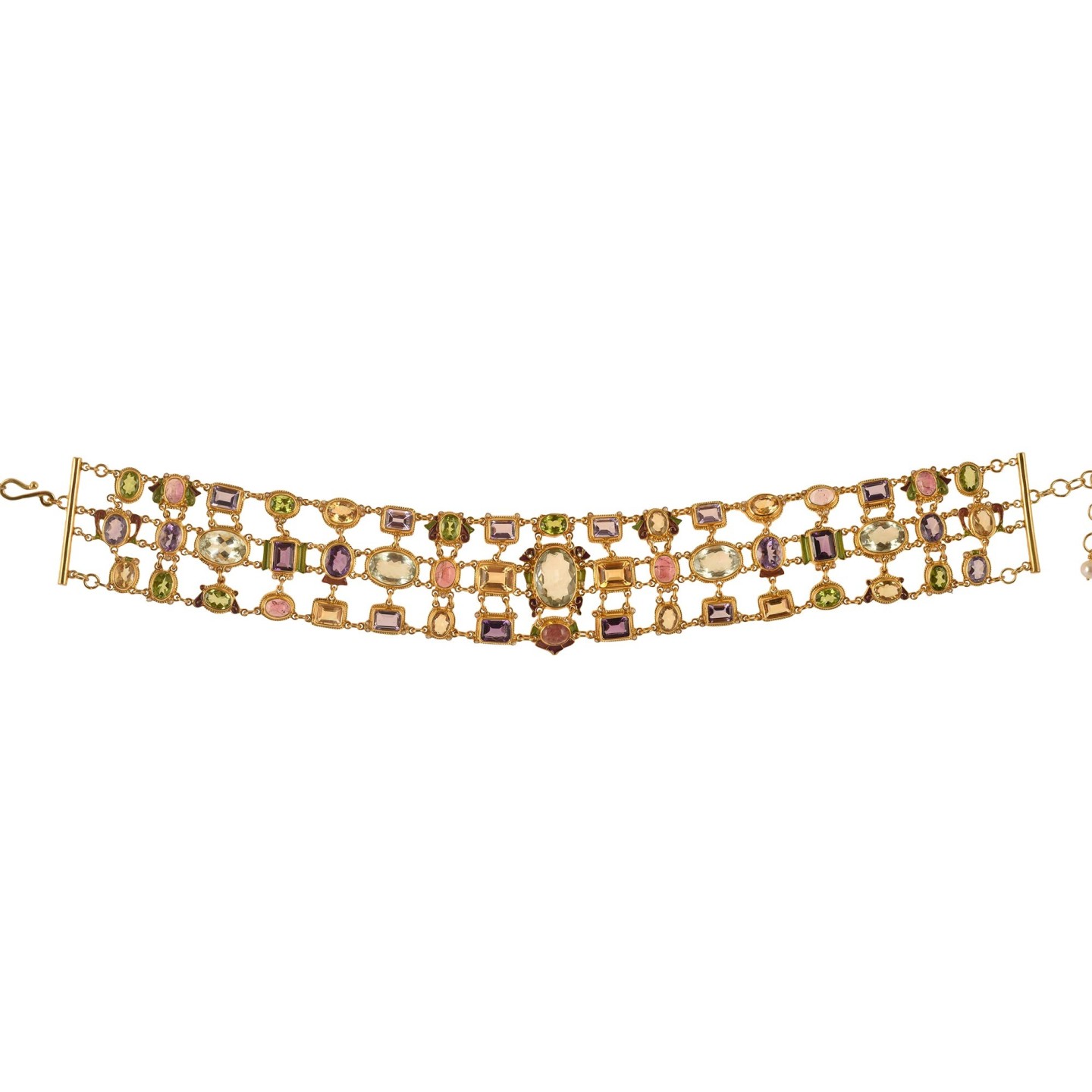 Byzantine necklace, handmade in Italy by Percossi Papi with natural stones