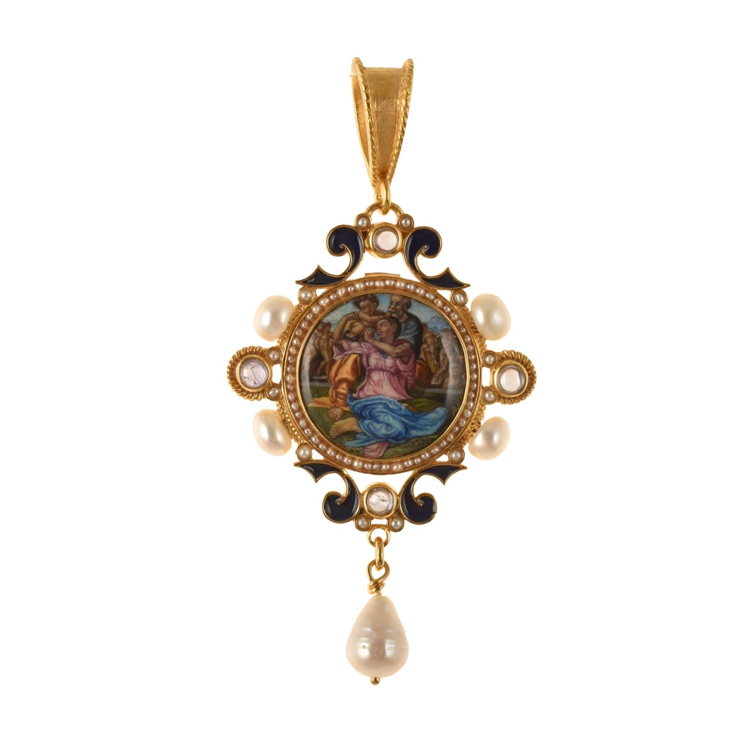 Miniature pendant handmade in Italy by Percossi Papi with natural stones