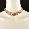 Multicolored floral necklace handmade in Italy by Percossi Papi with natural stones