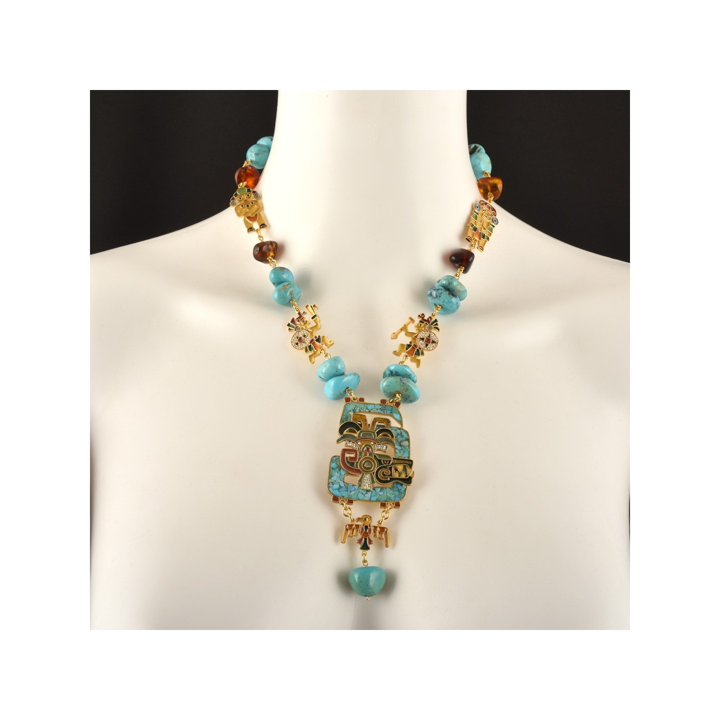 Collana Maya, realizzata a mano in Italia  da Percossi Papi con pietre naturali