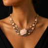 Collana floreale coralli, realizzata a mano in Italia  da Percossi Papi con pietre naturali