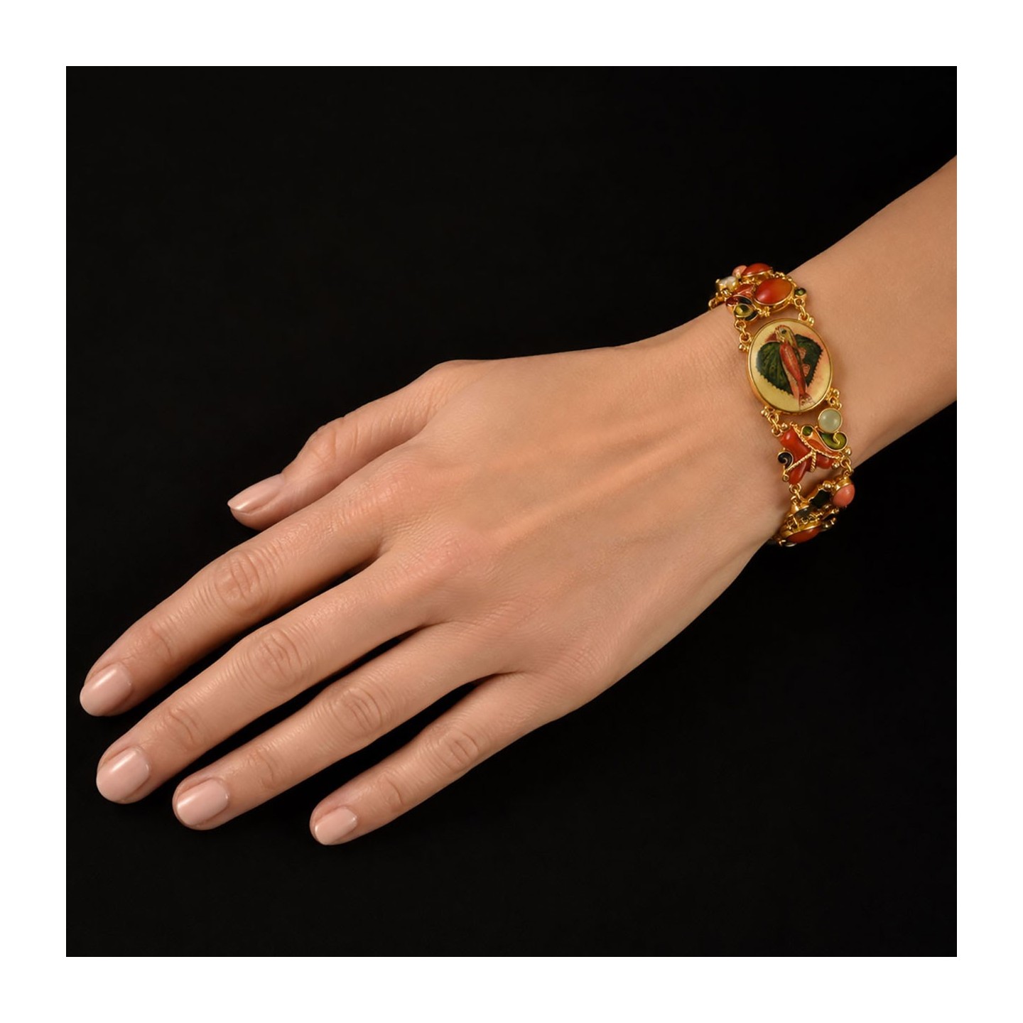 Bracciale con miniatura, realizzato in Italia da Percossi Papi con pietre naturali