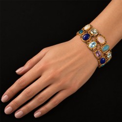 Byzantine turquoise bracelet, handmade in Italy by Percossi Papi with natural stone