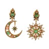 Sun and moon earrings handmade in Italy by Percossi Papi with natural stones