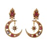 Moon earrings handmade in Italy by Percossi Papi with natural stones