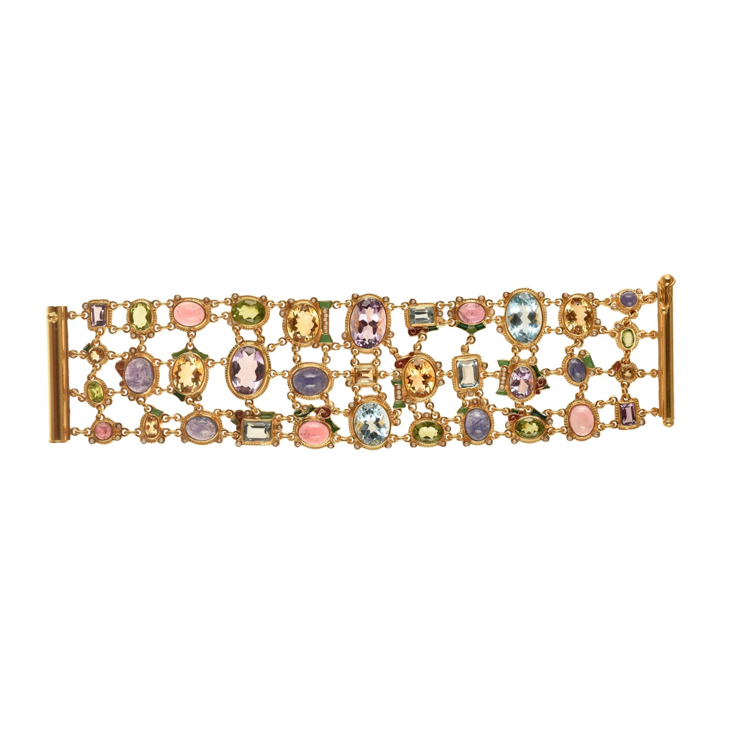 Bracciale bizantino realizzato in Italia da Percossi Papi con pietre naturali