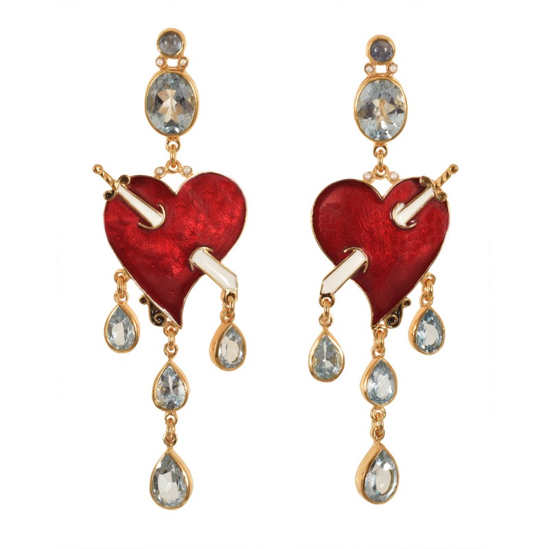 Crying heart earrings