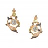 Dolphin bottom earrings, handmade in Italy by Percossi Papi with natural stones