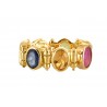 Anello a cerniera multicolor, realizzato a mano in Italia dall'Atelier Percossi Papi, con pietre naturali