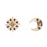 Sun and moon earrings handmade in Italy by Percossi Papi with natural stones
