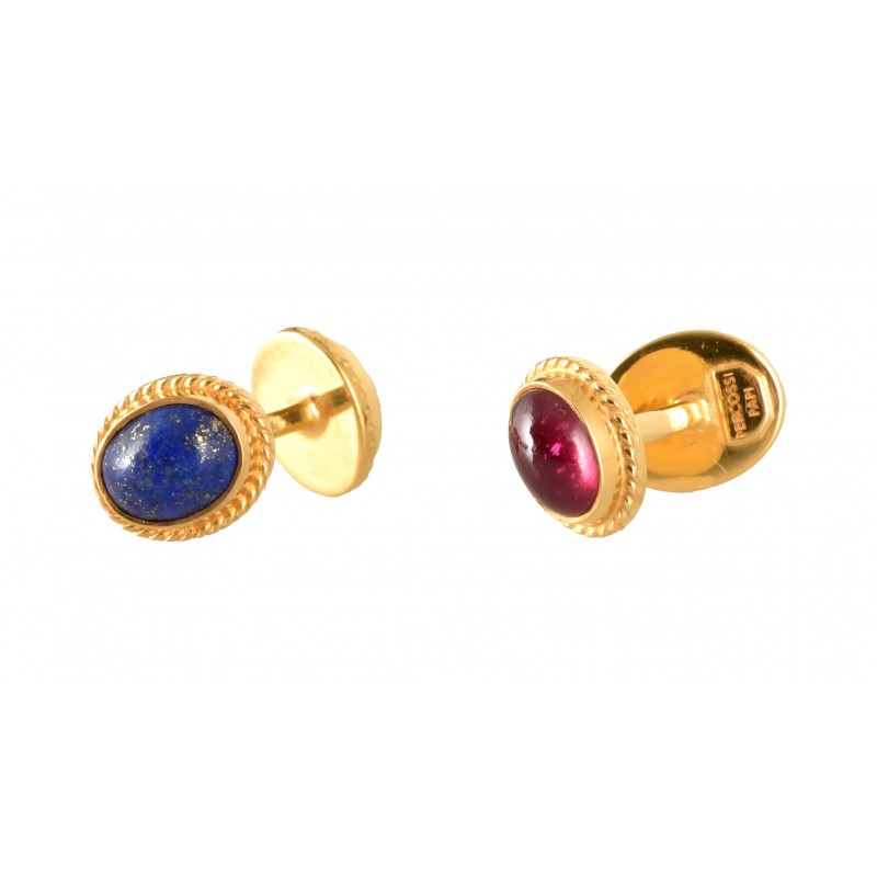 RUBY AND LAPIS LAZZULI CUFFLINKS