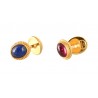 RUBY AND LAPIS LAZZULI CUFFLINKS