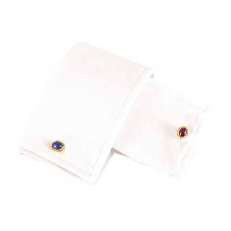 RUBY AND LAPIS LAZZULI CUFFLINKS