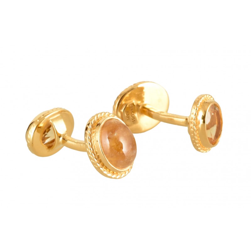 TOURMALINE AND CITRINE  CUFFLINKS