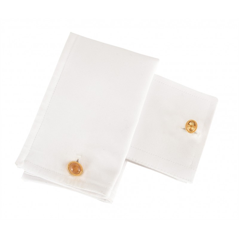TOURMALINE AND CITRINE  CUFFLINKS