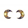 Orecchini luna crescente, realizzati a mano in Italia nell'atelier Percossi Papi con pietre naturali