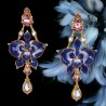 Blue orchid earrings, handmade in Italy by Percossi Papi with natural stones