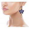 Blue orchid earrings, handmade in Italy by Percossi Papi with natural stones
