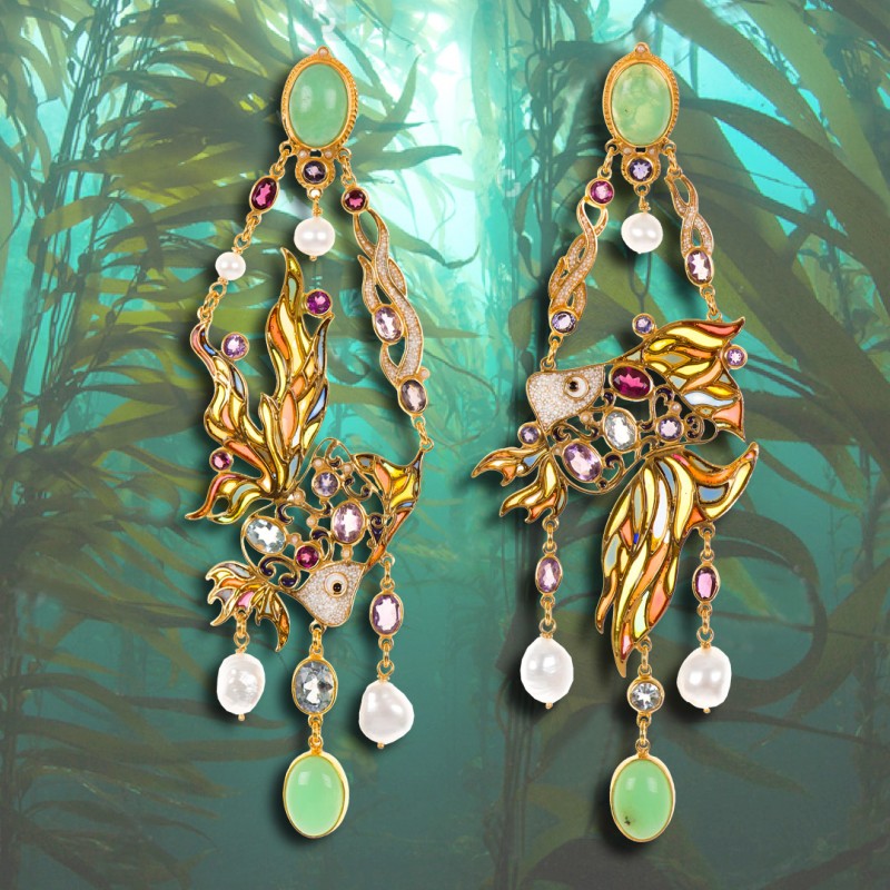 Tropical Fish earrings, ocean collection