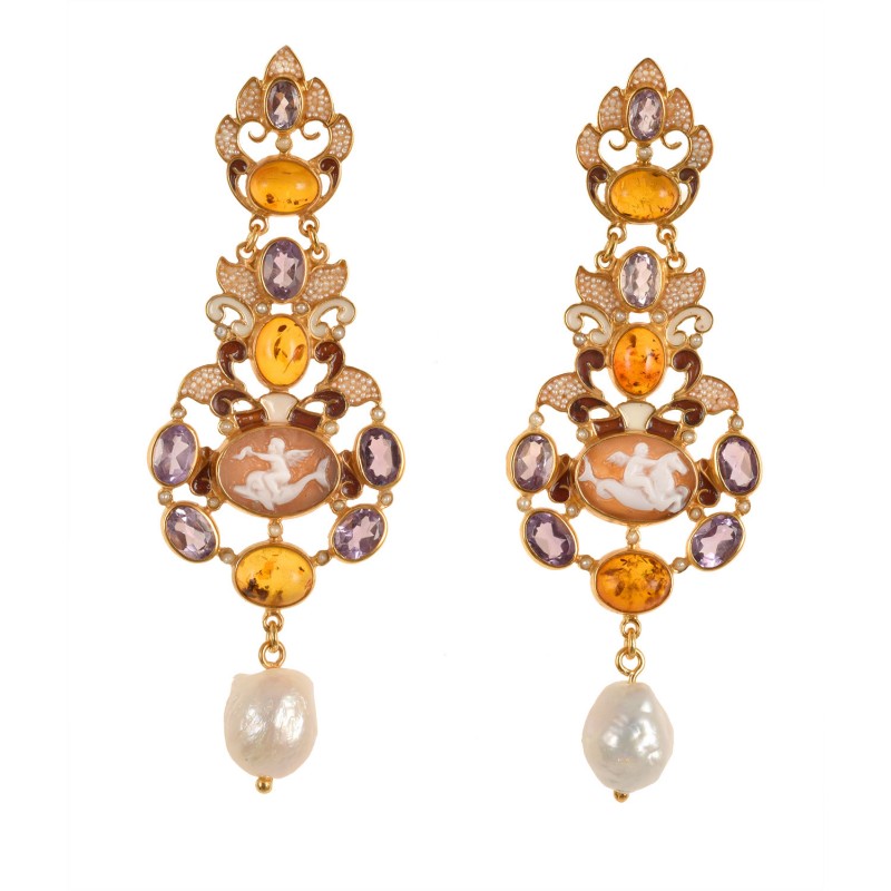 Neoclassical cameo earrings