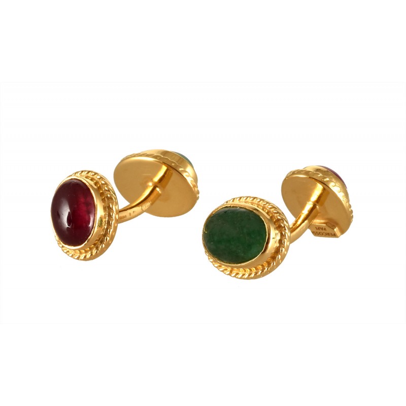 RUBY AND EMERALD CUFFLINKS