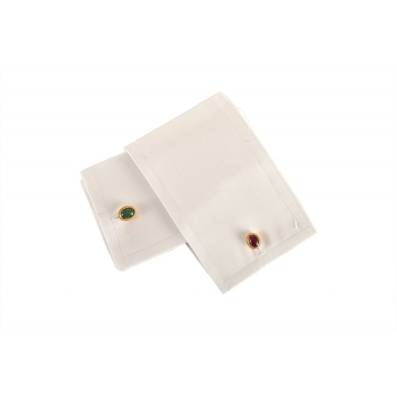 RUBY AND EMERALD CUFFLINKS