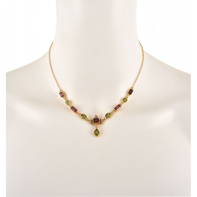 NECKLACE WITH RHODOLITE