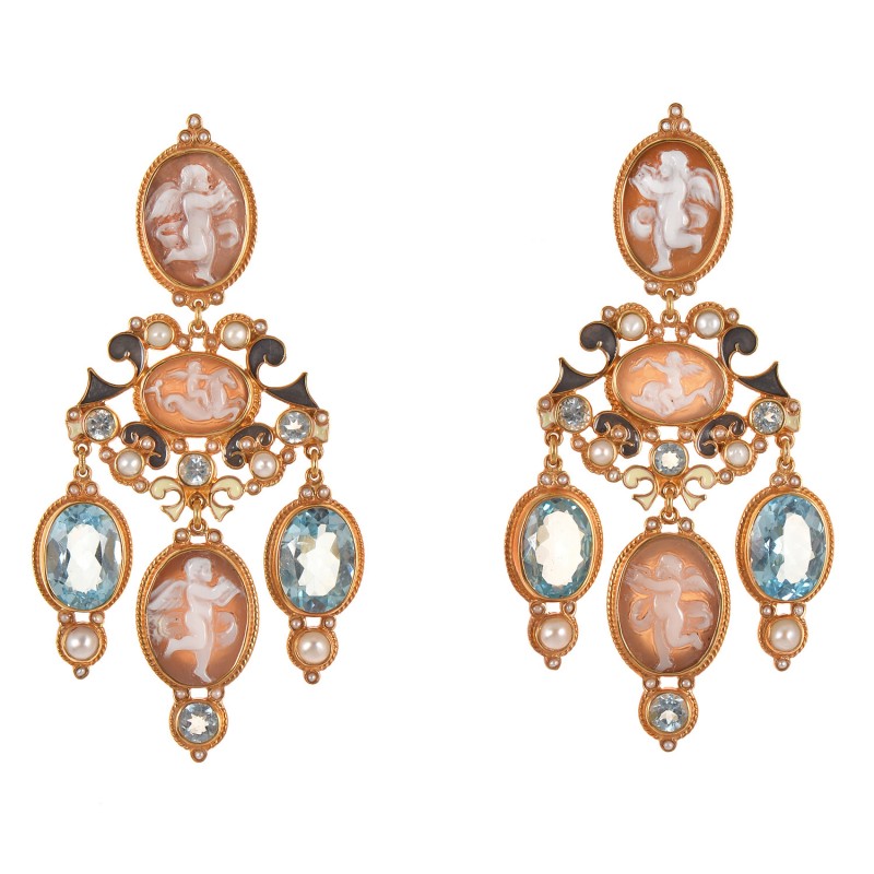 Neoclassical cameo earrings
