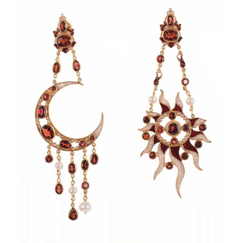 Sun and moon earrings