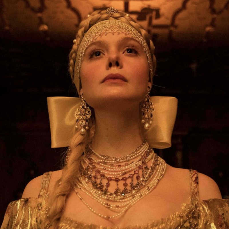 "The Great", Elle Fanning. Cinema collection earrings