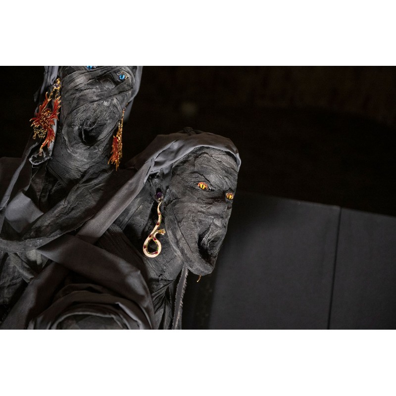 Erinyes Snake earrings, inspired by the Divine Comedy of Dante Alighieri, handmade in Italy by Percossi Papi