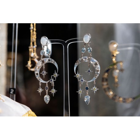 Orecchini Lune,ispirati alla Divina Commedia di Dante Alighieri,realizzati a mano in Italia da Percossi Papi