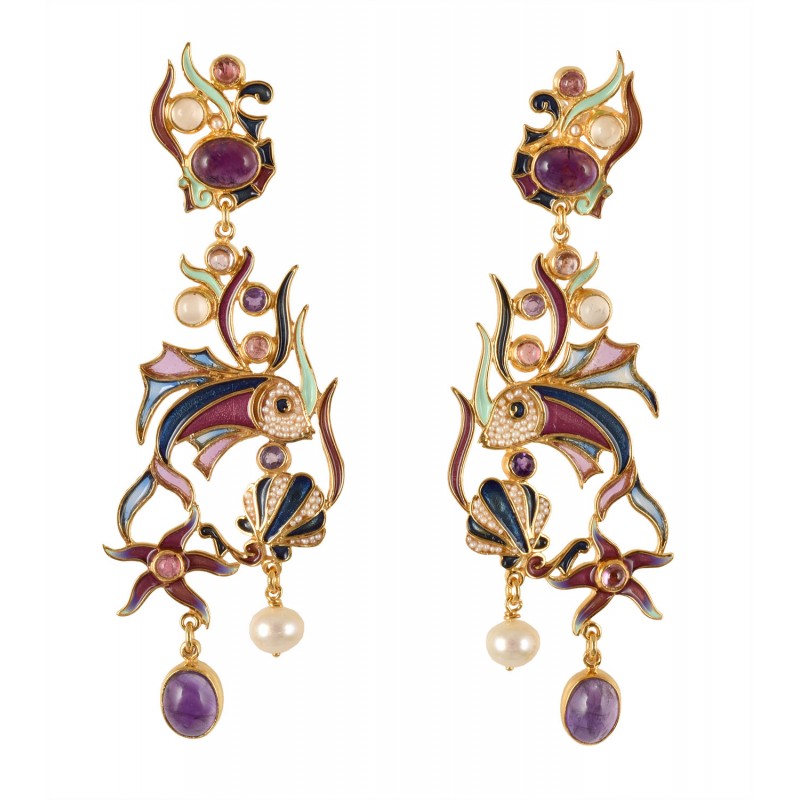 Sea life fish earrings