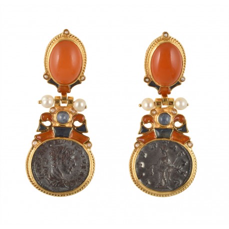 Roman coin earrings