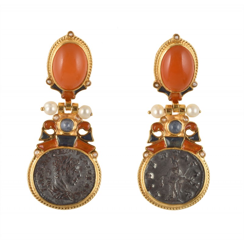 Roman coin earrings