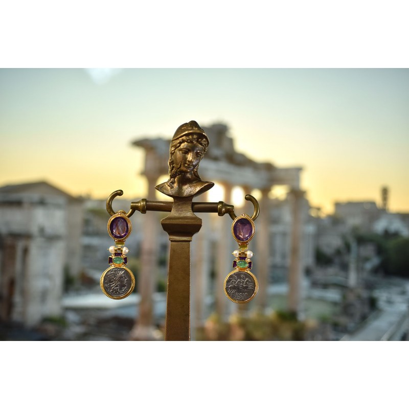 Roman coin earrings