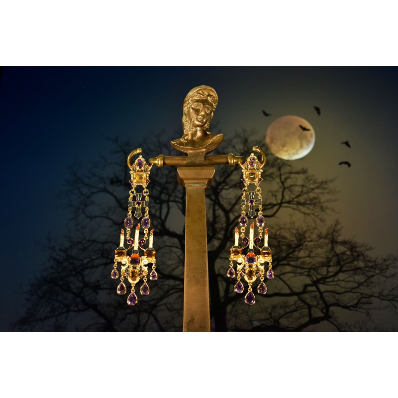Chandelier candles earrings