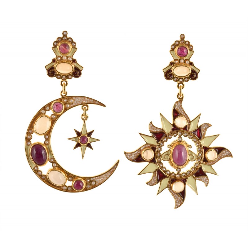 Sun and moon earrings