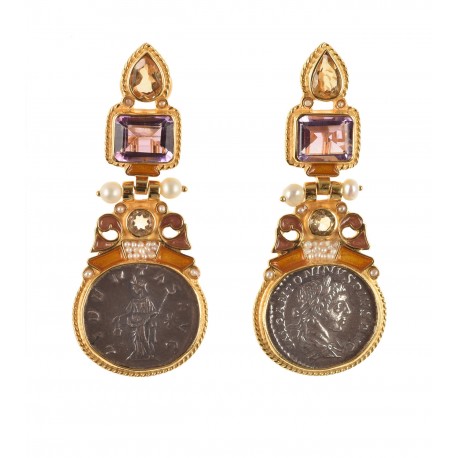 Roman coin earrings