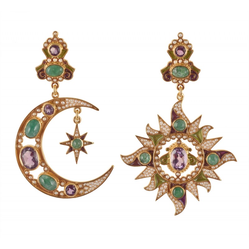 Sun and moon earrings