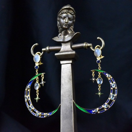 Moon earrings,inspired by Divine Comedy of Dante Alighieri,handmade in Italy by Percossi Papi